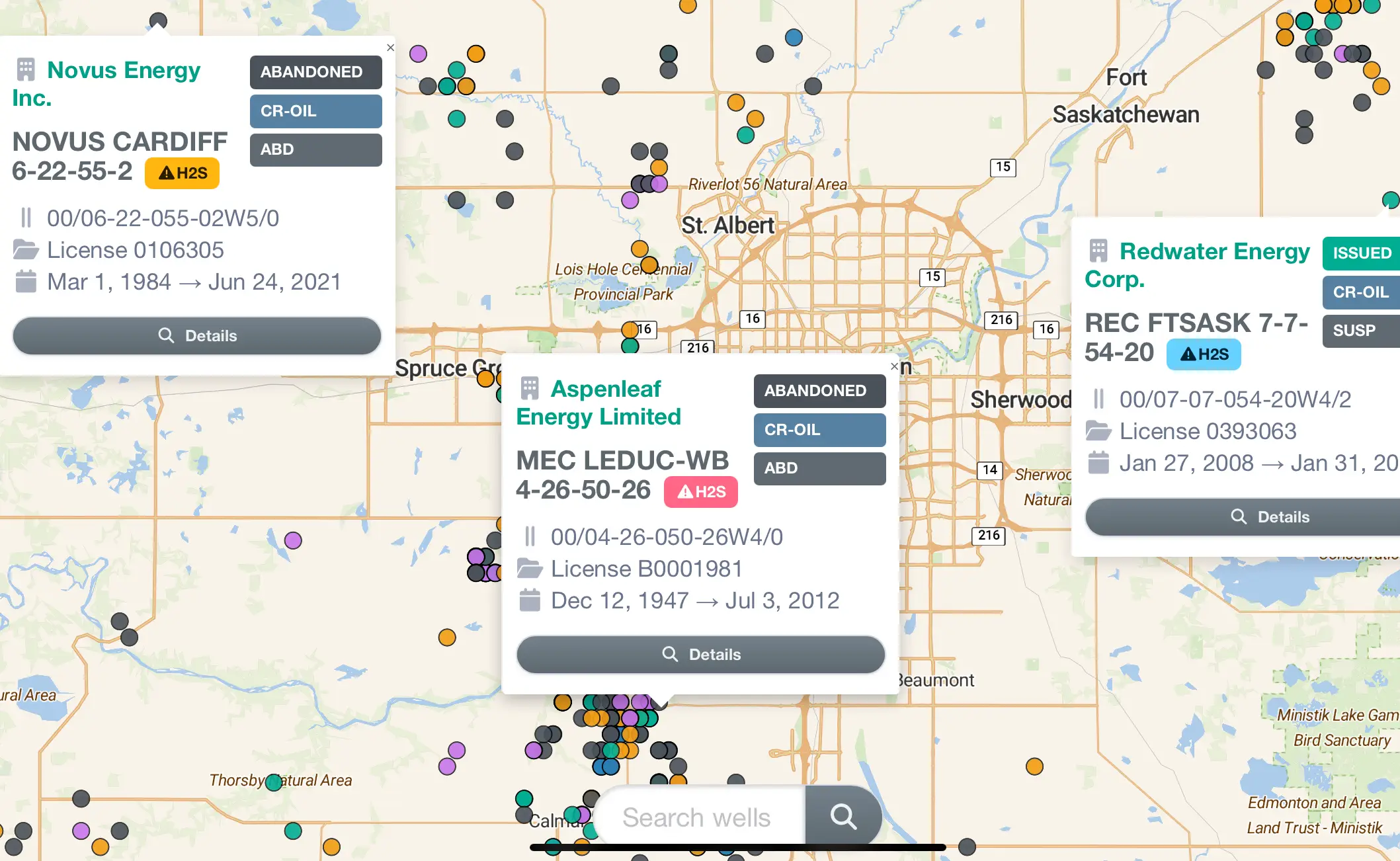 H2S sour gas wells